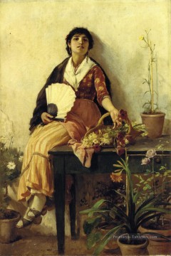 Le portrait de la fille florentine Frank Duveneck Peinture à l'huile